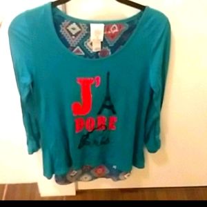 Long sleeved top with french design